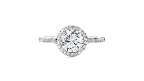 Aura Vintage Diamond Halo Engagement Ring