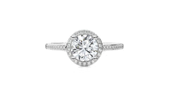 Aura Vintage Diamond Halo Engagement Ring