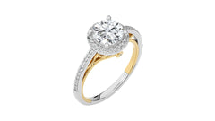 Aura Vintage Diamond Halo Engagement Ring