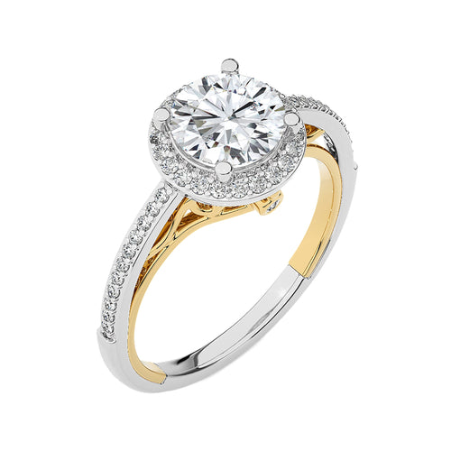 Aura Vintage Diamond Halo Engagement Ring