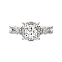 Collette Classic Bazel and Halo Diamond Engagement Ring
