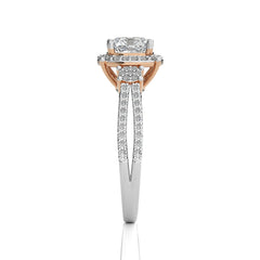 Collette Classic Bazel and Halo Diamond Engagement Ring