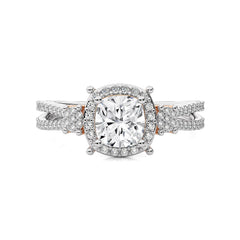 Collette Classic Bazel and Halo Diamond Engagement Ring