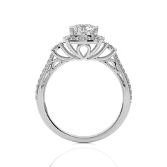 Collette Classic Bazel and Halo Diamond Engagement Ring
