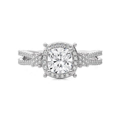 Collette Classic Bazel and Halo Diamond Engagement Ring