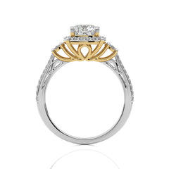 Collette Classic Bazel and Halo Diamond Engagement Ring
