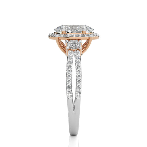 Collette Classic Bazel and Halo Diamond Engagement Ring