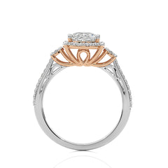Collette Classic Bazel and Halo Diamond Engagement Ring