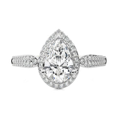 Vintage Style Bazel and Halo Diamond Engagement Ring