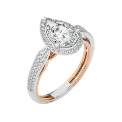 Vintage Style Bazel and Halo Diamond Engagement Ring