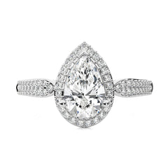 Vintage Style Bazel and Halo Diamond Engagement Ring