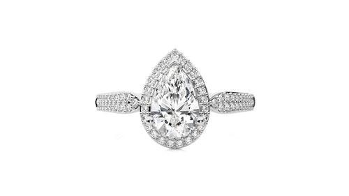 Vintage Style Bazel and Halo Diamond Engagement Ring