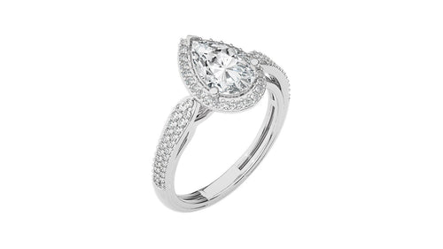 Vintage Style Bazel and Halo Diamond Engagement Ring