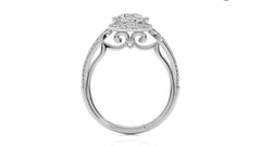 Vintage Style Bazel and Halo Diamond Engagement Ring