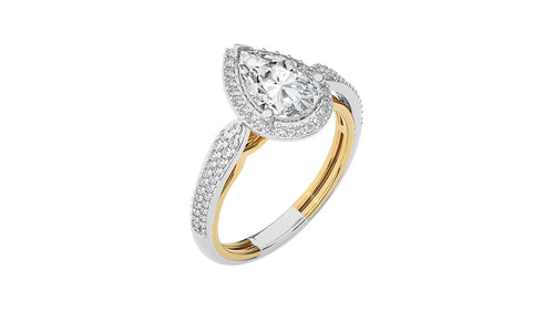 Vintage Style Bazel and Halo Diamond Engagement Ring