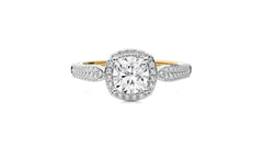 Vintage Style Bazel and Halo Diamond Engagement Ring