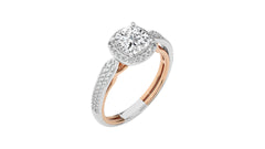 Vintage Style Bazel and Halo Diamond Engagement Ring