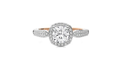 Vintage Style Bazel and Halo Diamond Engagement Ring
