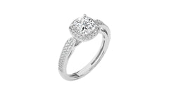 Vintage Style Bazel and Halo Diamond Engagement Ring