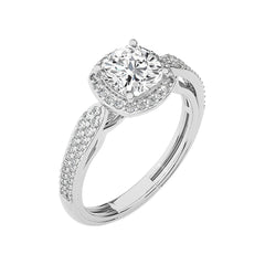 Vintage Style Bazel and Halo Diamond Engagement Ring