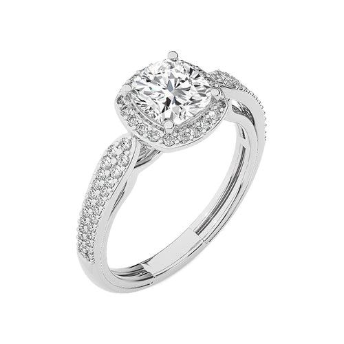 Vintage Style Bazel and Halo Diamond Engagement Ring