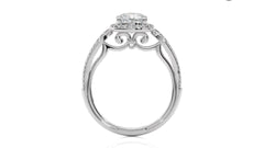 Vintage Style Bazel and Halo Diamond Engagement Ring