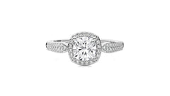 Vintage Style Bazel and Halo Diamond Engagement Ring