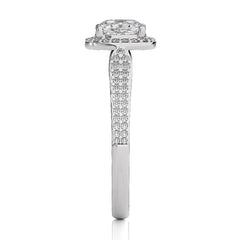 Vintage Style Bazel and Halo Diamond Engagement Ring