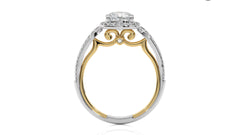 Vintage Style Bazel and Halo Diamond Engagement Ring