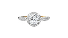 Vintage Style Bazel and Halo Diamond Engagement Ring