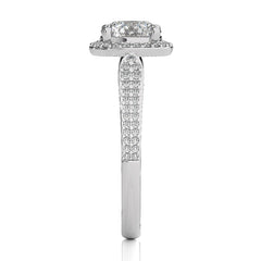 Vintage Style Bazel and Halo Diamond Engagement Ring