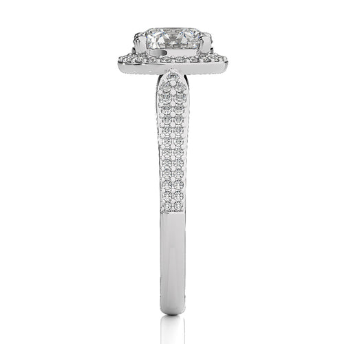 Vintage Style Bazel and Halo Diamond Engagement Ring