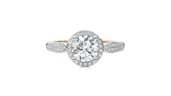 Vintage Style Bazel and Halo Diamond Engagement Ring