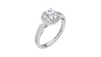 Vintage Style Bazel and Halo Diamond Engagement Ring