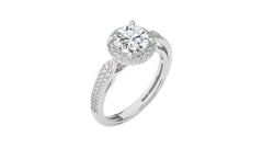 Vintage Style Bazel and Halo Diamond Engagement Ring