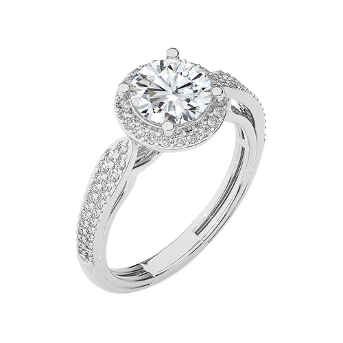 Vintage Style Bazel and Halo Diamond Engagement Ring