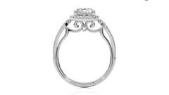 Vintage Style Bazel and Halo Diamond Engagement Ring