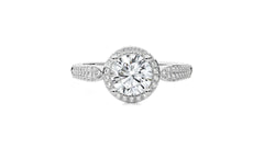 Vintage Style Bazel and Halo Diamond Engagement Ring