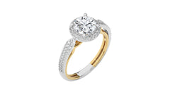Vintage Style Bazel and Halo Diamond Engagement Ring