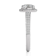 Vintage Style Bazel and Halo Diamond Engagement Ring