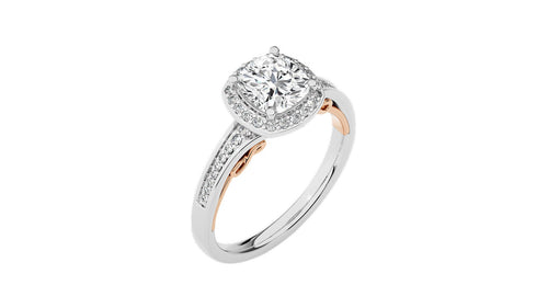 Designer Nobel Diamond Halo Engagement Ring