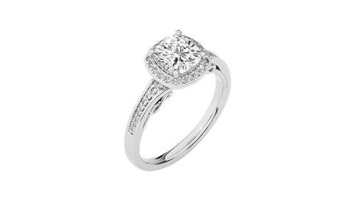 Designer Nobel Diamond Halo Engagement Ring