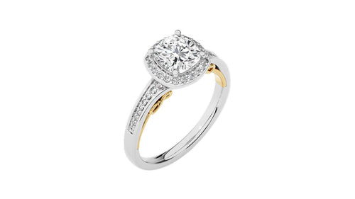 Designer Nobel Diamond Halo Engagement Ring