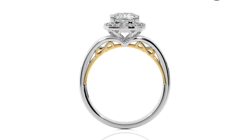 Designer Nobel Diamond Halo Engagement Ring