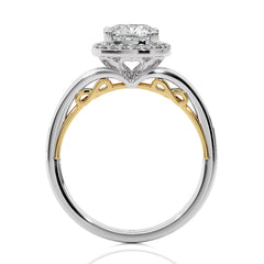 Designer Nobel Diamond Halo Engagement Ring