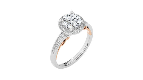 Designer Nobel Diamond Halo Engagement Ring