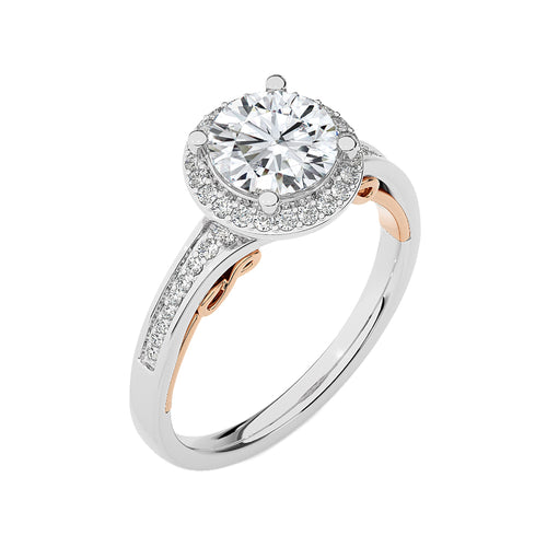 Designer Nobel Diamond Halo Engagement Ring