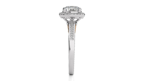 Designer Nobel Diamond Halo Engagement Ring