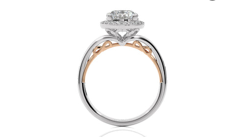 Designer Nobel Diamond Halo Engagement Ring