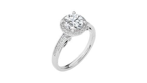 Designer Nobel Diamond Halo Engagement Ring
